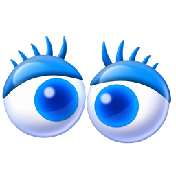 Blue cartoon eyes